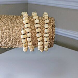 Silpada B926 Triple Strand Bracelet Set in Bone & Sterling Silver